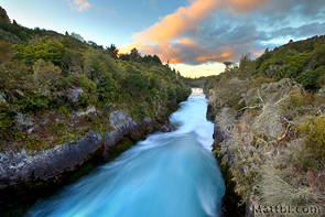 Huka Falls at Sunset